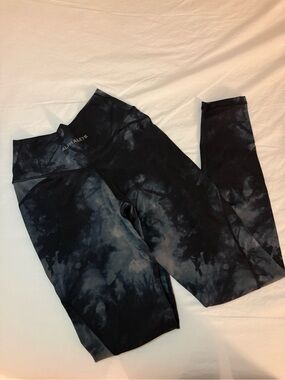Alphalete Black & Charcoal Tie-Dye High-Rise Wrap Leggings